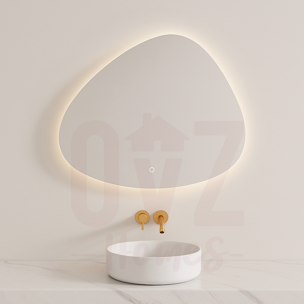 900x700mm Irregular Oval Backlit LED Mirror Touch Sensor Switch
