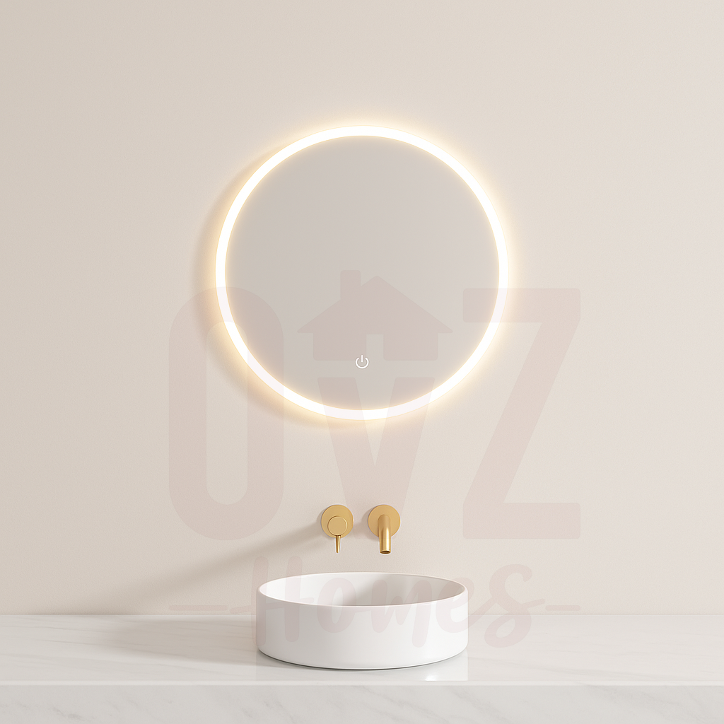 500/600/700/750/800/900/1200mm Round Frontlit LED Mirror Touch Sensor Switch