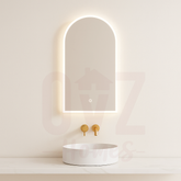 450/500/600mm Arch Frontlit LED Mirror Touch Sensor Switch