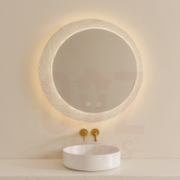 800mm Round Frontlit LED Mirror Touch Sensor Switch With Magnifier