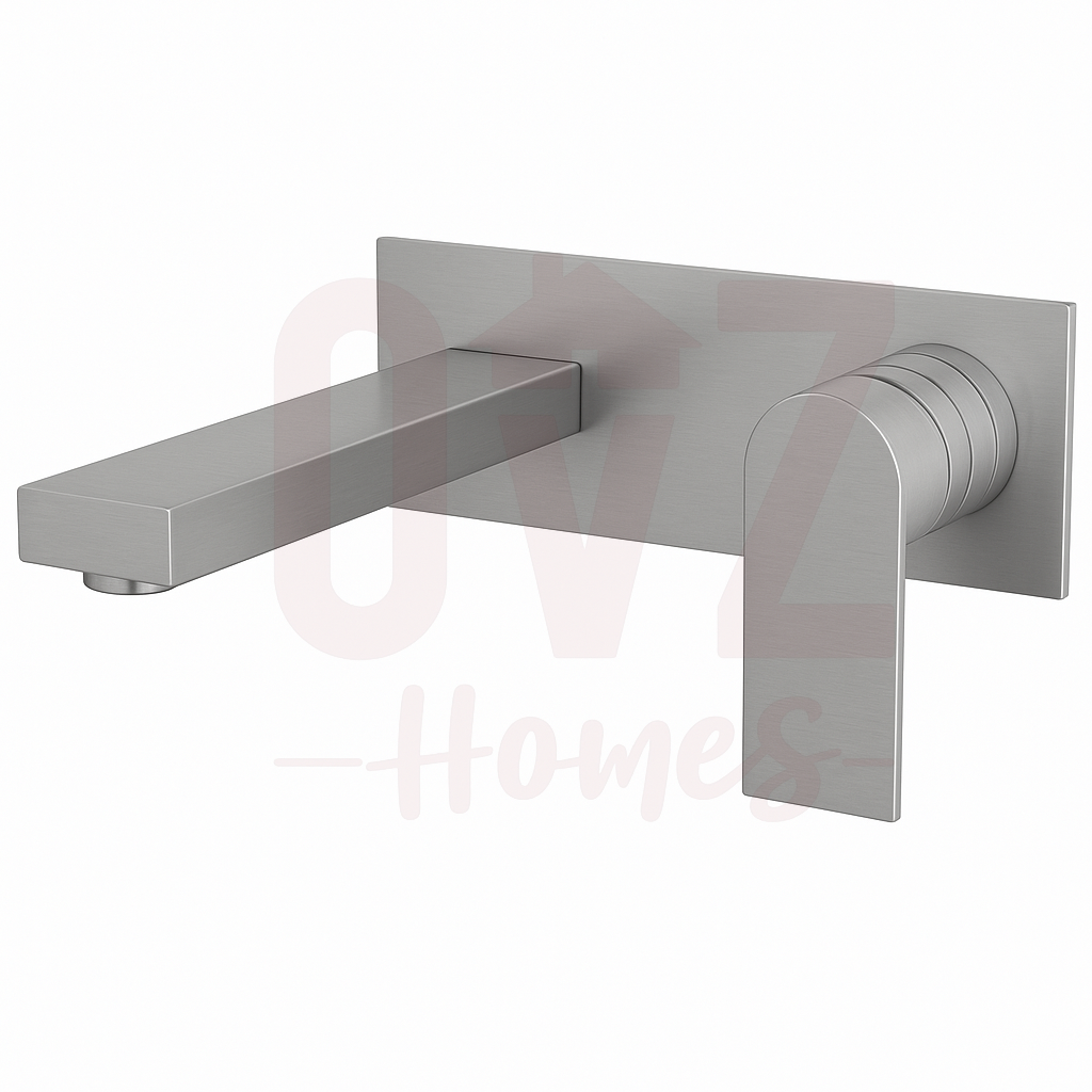 Wall Basin Bath Mixer Set Square Plates In Various Colour Lead-free copper