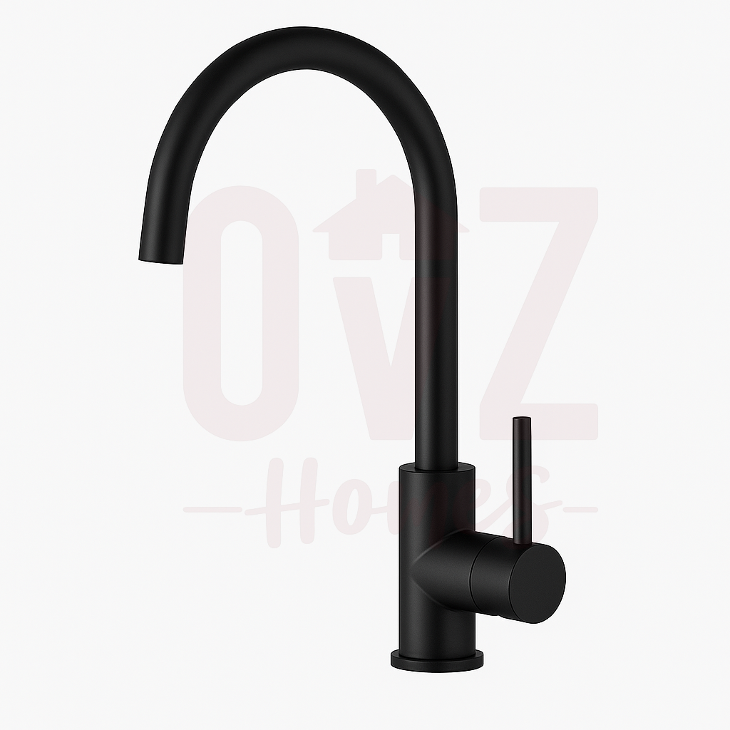 Gooseneck Swivel Sink Mixer Stainless Steel Variant Colour Available Lead-free copper