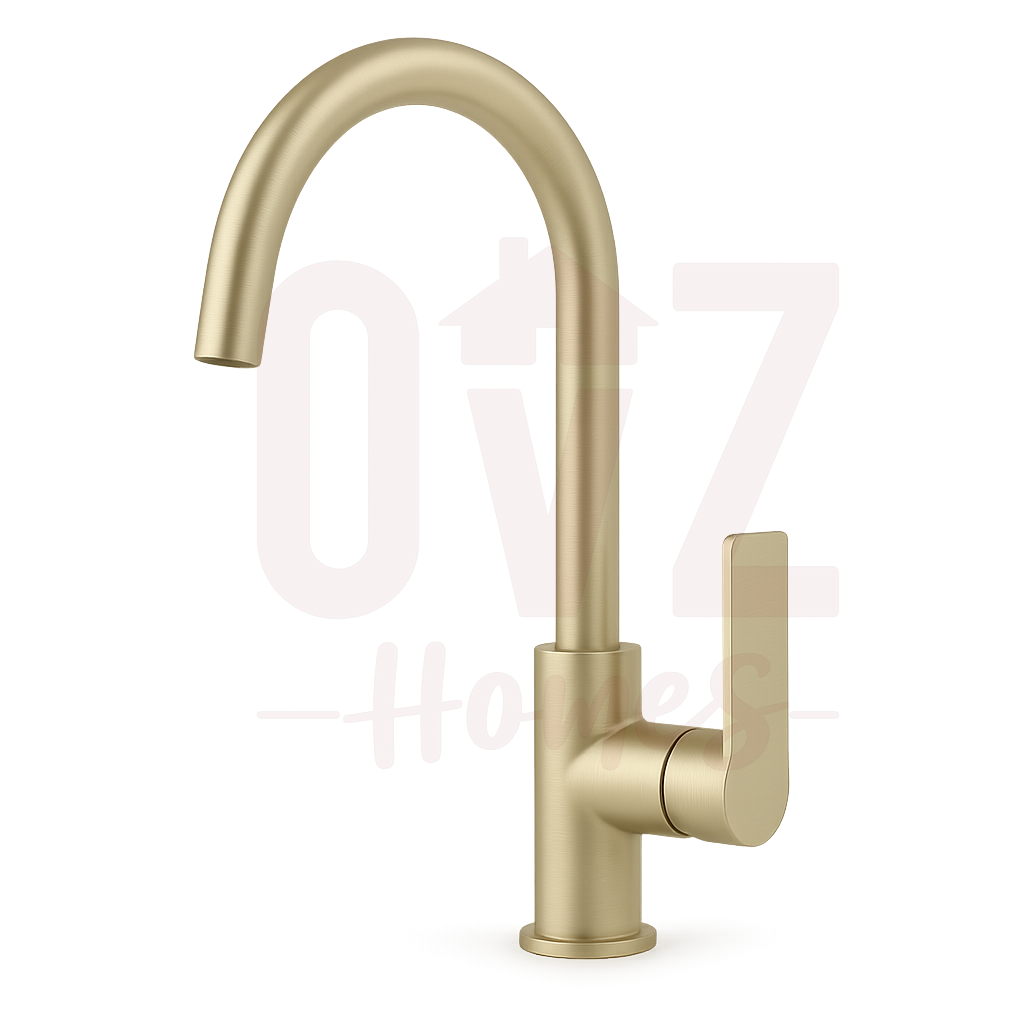 Round  360° Swivel Sink Mixer Tap Gooseneck Spout