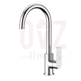 Round  360° Swivel Sink Mixer Tap Gooseneck Spout