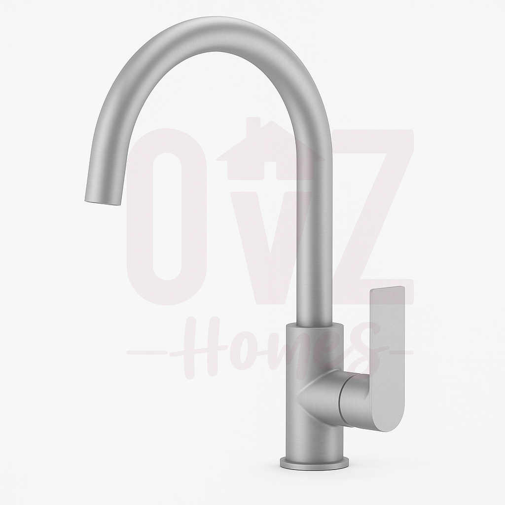 Round  360° Swivel Sink Mixer Tap Gooseneck Spout