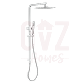 Square Wide Rail Twin Shower Station Top Water Inlet with 3 Functions Handheld In Various Colour Lead-free copper