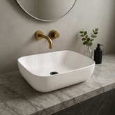 465x320x137mm Rectangle Matt White Above Counter Ceramic Basin Ultra Slim