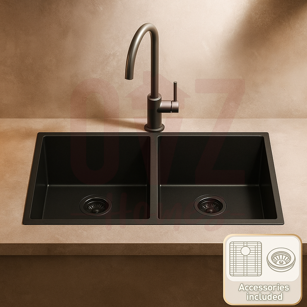 800*450mm Handmade Top/Undermount Double Bowls Kitchen Sink