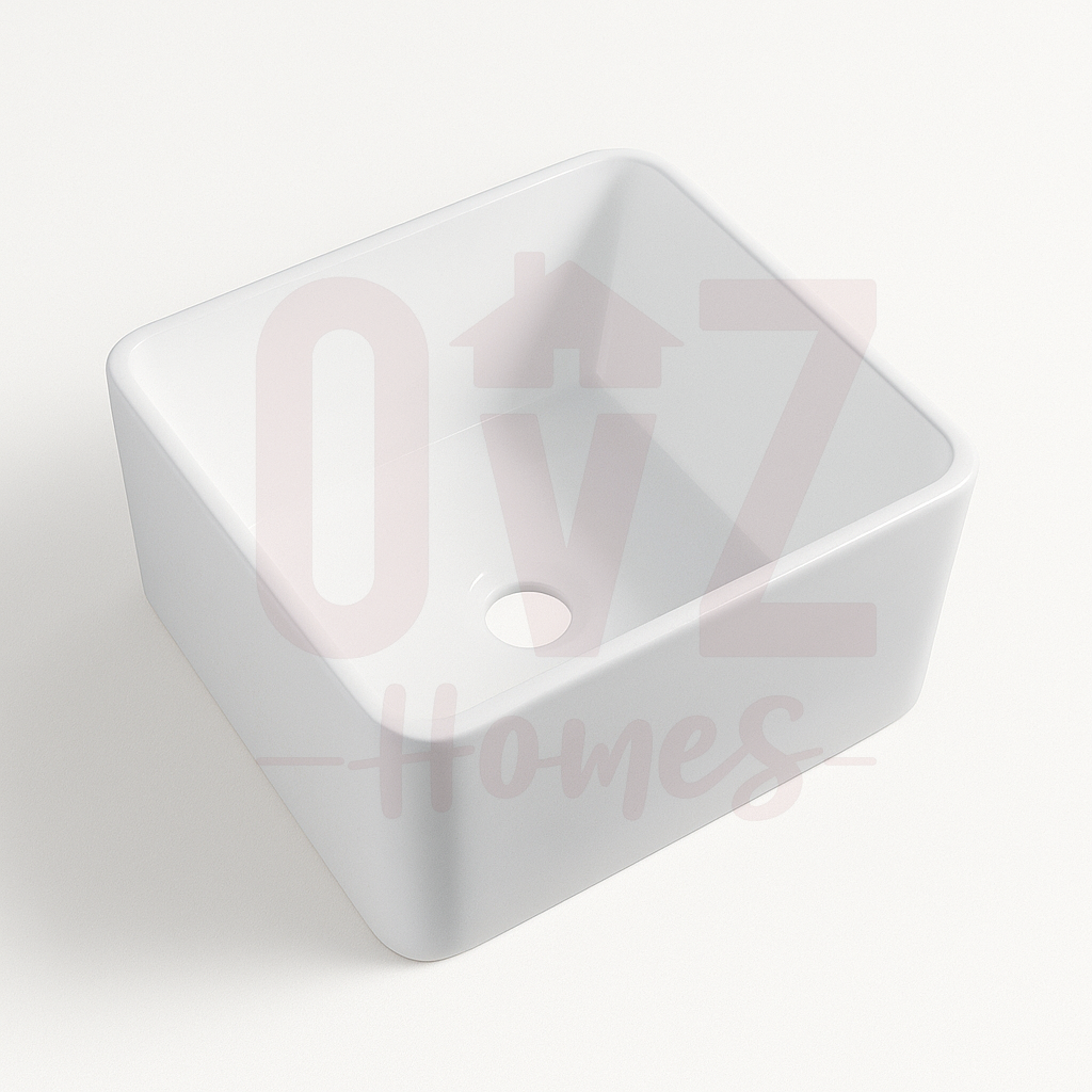 508x457x254mm Gloss White  Fireclay Farmhouse Sink Single Bowl Kitchen Laundry Sink