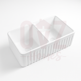 838x457x254mm Gloss White Groove Farmhouse Sink Double Bowls Kitchen Laundry Sink