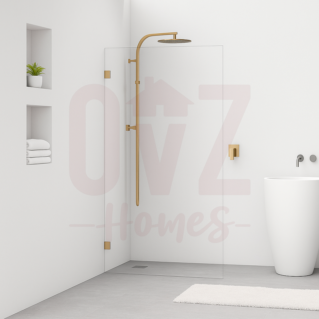 800/900/1000/1200x2000mm Frameless Shower Screen Single Door Fixed Panel Variant Colour