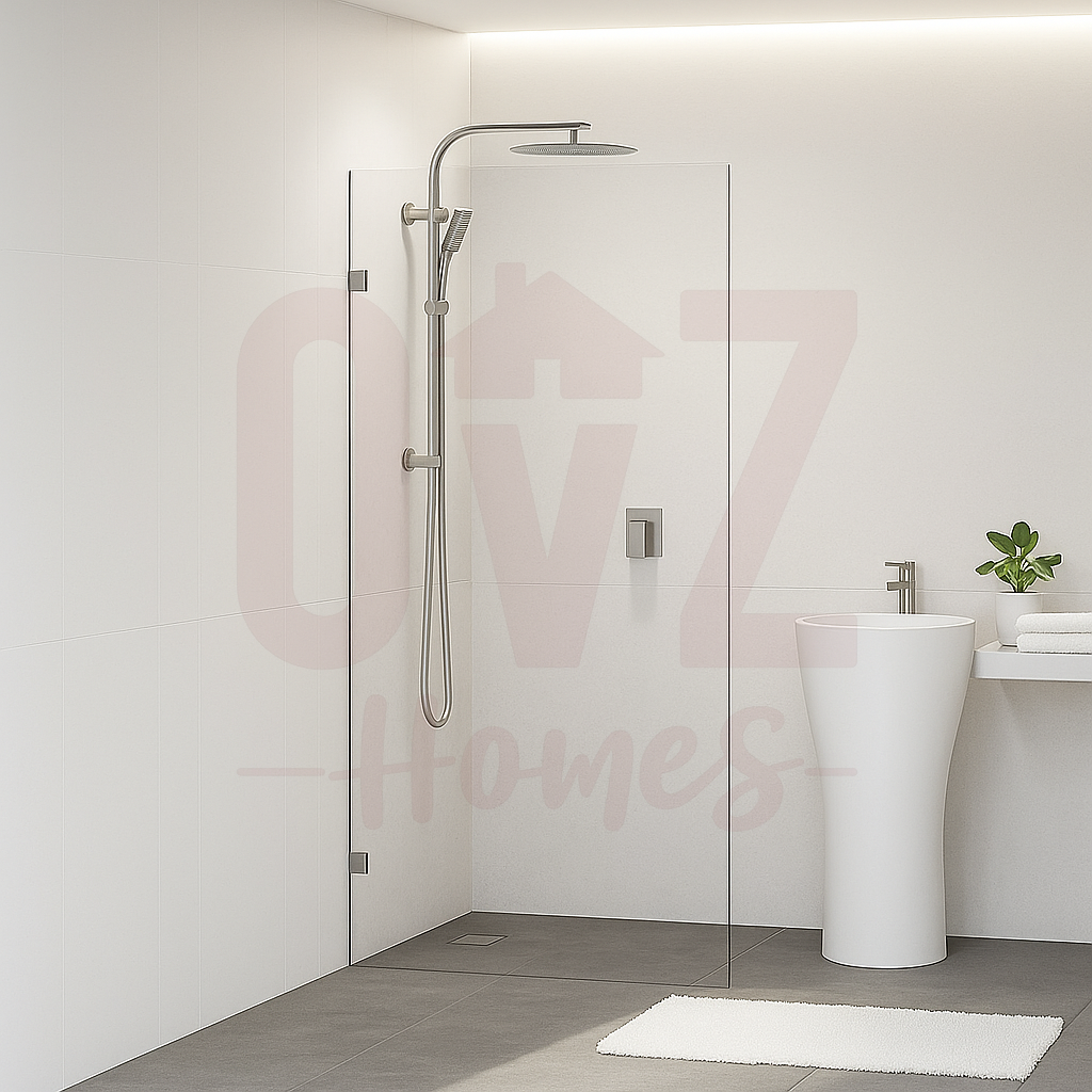 800/900/1000/1200x2000mm Frameless Shower Screen Single Door Fixed Panel Variant Colour