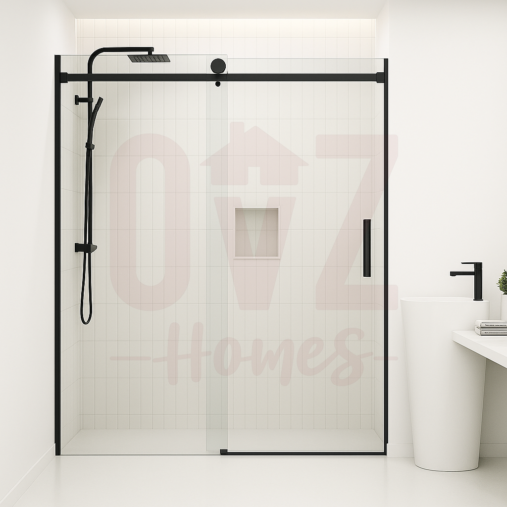 800/900/1000/12000*2000mm Shower Screen Wall to Wall Sliding Shower Screen Frameless Variant Colour Stainless Steel Square Rail