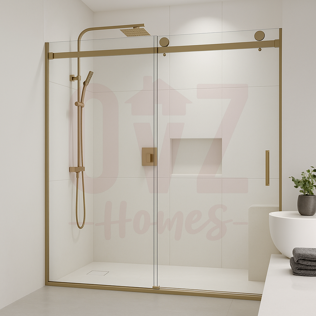 800/900/1000/12000*2000mm Shower Screen Wall to Wall Sliding Shower Screen Frameless Variant Colour Stainless Steel Square Rail