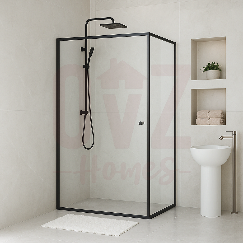 800/900/1000/1200*2000mm Shower Screen Semi-frameless Square Shower Screen Pivot Door