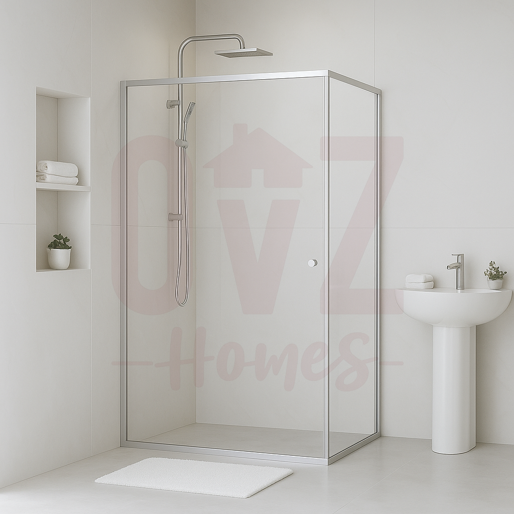 800/900/1000/1200*2000mm Shower Screen Semi-frameless Square Shower Screen Pivot Door