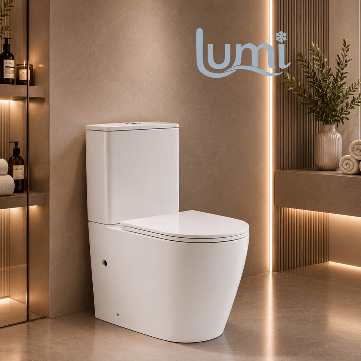 Lumi 665 Back to Wall Rimless Tornado Toilet Suite