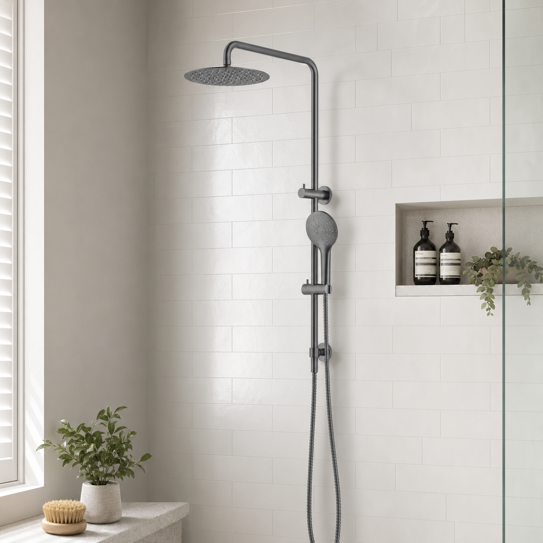 Calla Twin Shower with Round Hand Shower