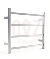 Square Stainless Steel Electric Heated Towel Rack 4 Bars, Multiple Colours Available