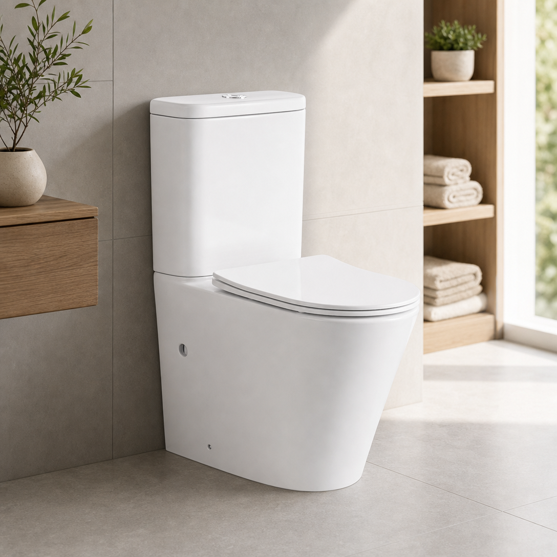 Camberwell 665 Back to Wall Tornado Toilet Suite – Gloss White