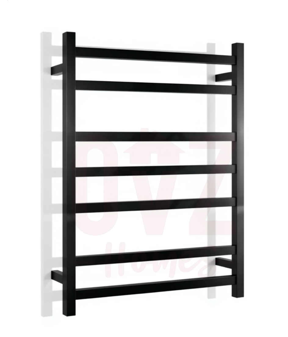 Square Electric Heated Towel Rack 2+3+2 horizontal bars Variant Colour Available