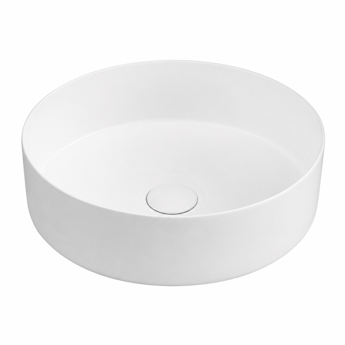 360×360×120mm Round Above Counter Bathroom Basin – Matte White Ceramic