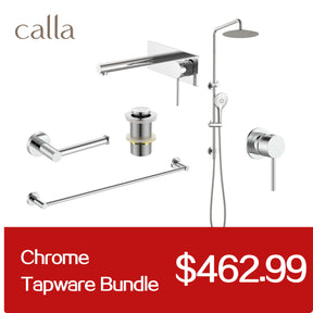 Calla Chrome Round Square Basin Wall Mixer Bundle