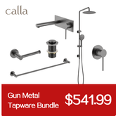 Calla Gun Metal Round Square Basin Wall with Plate Mixer Bundle