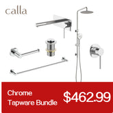 Calla Chrome Round Square Basin Wall Mixer Bundle