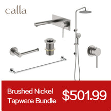 Calla Brushed Nickel Round Square Basin Wall Mixer with Plate Bundle