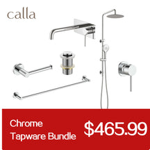 Calla Chrome Round Basin Wall Mixer with Plate Bundle