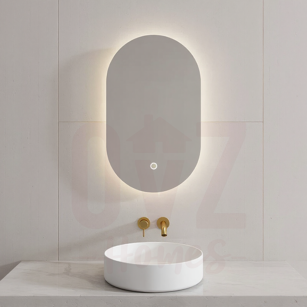 450x900mm Oval Frontlit LED Mirror Touch Sensor Switch