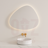 900x700mm Irregular Oval Backlit LED Mirror Touch Sensor Switch
