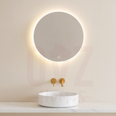 600/800mm Round Frontlit LED Mirror Touch Sensor Switch Crescent Rim