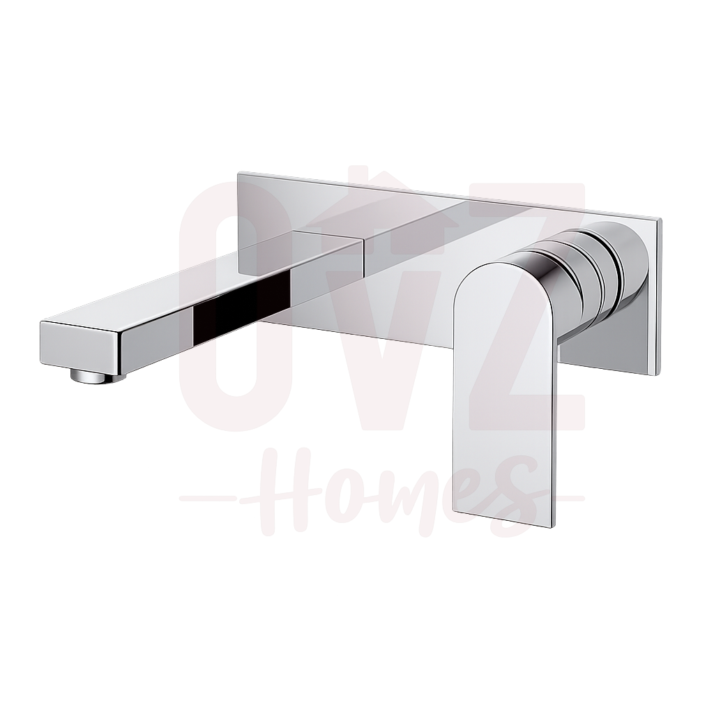 Wall Basin Bath Mixer Set Square Plates In Various Colour Lead-free copper