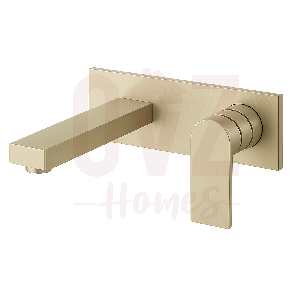 Wall Basin Bath Mixer Set Square Plates In Various Colour Lead-free copper