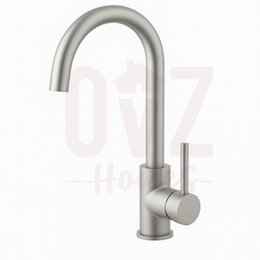 Gooseneck Swivel Sink Mixer Stainless Steel Variant Colour Available Lead-free copper
