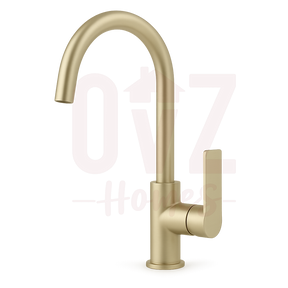 Round  360° Swivel Sink Mixer Tap Gooseneck Spout
