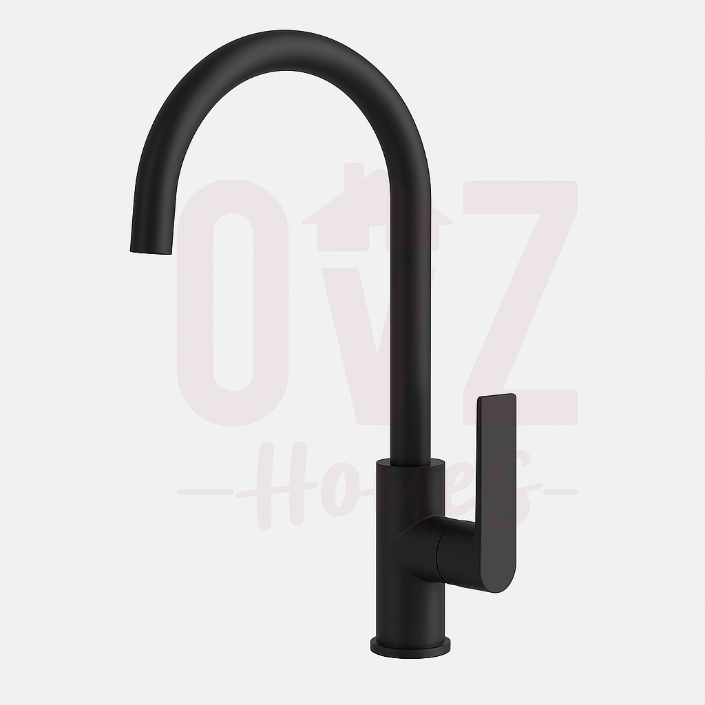 Round  360° Swivel Sink Mixer Tap Gooseneck Spout