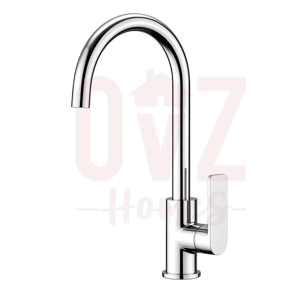 Round  360° Swivel Sink Mixer Tap Gooseneck Spout