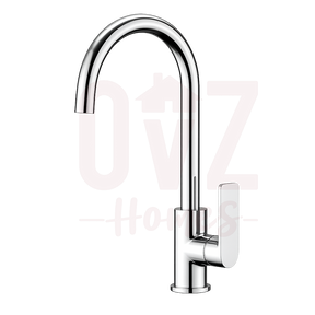 Round  360° Swivel Sink Mixer Tap Gooseneck Spout