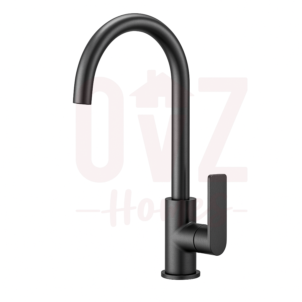 Round  360° Swivel Sink Mixer Tap Gooseneck Spout