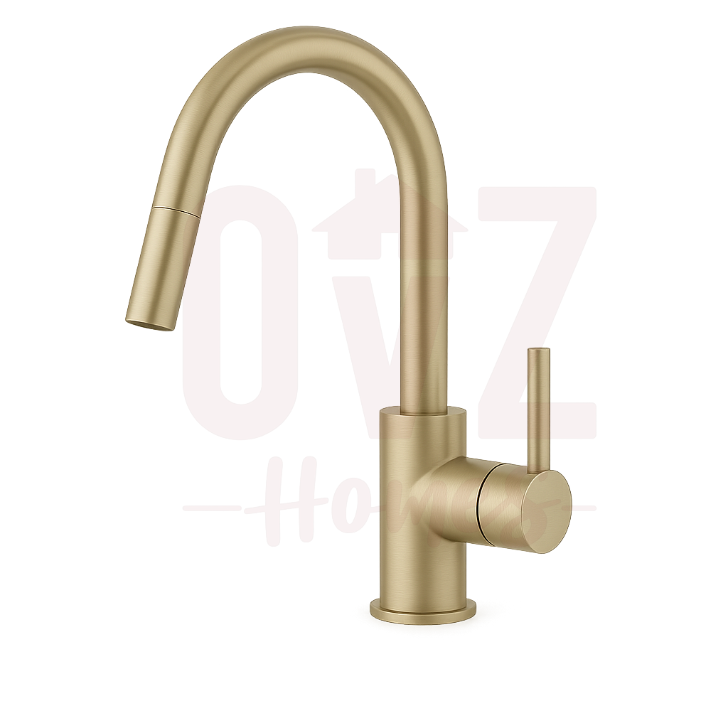 Brass Round Pull Out Sink Mixer Tap with 360° Swivel Variant Colour Available Lead-free copper