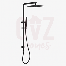 Square Wide Rail Twin Shower Station Top Water Inlet with 3 Functions Handheld In Various Colour Lead-free copper