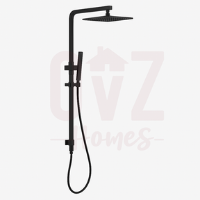 Square Wide Rail Twin Shower Station Top Water Inlet with 3 Functions Handheld In Various Colour Lead-free copper
