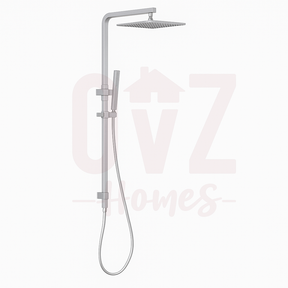 Square Wide Rail Twin Shower Station Top Water Inlet with 3 Functions Handheld In Various Colour Lead-free copper