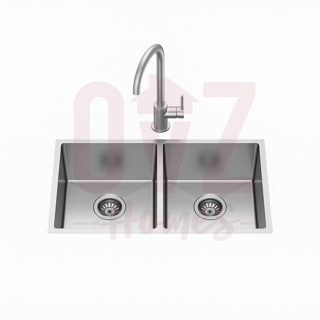 800*450mm Handmade Top/Undermount Double Bowls Kitchen Sink