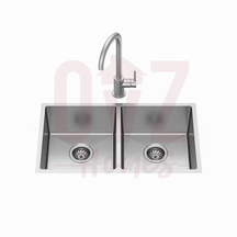 800*450mm Handmade Top/Undermount Double Bowls Kitchen Sink