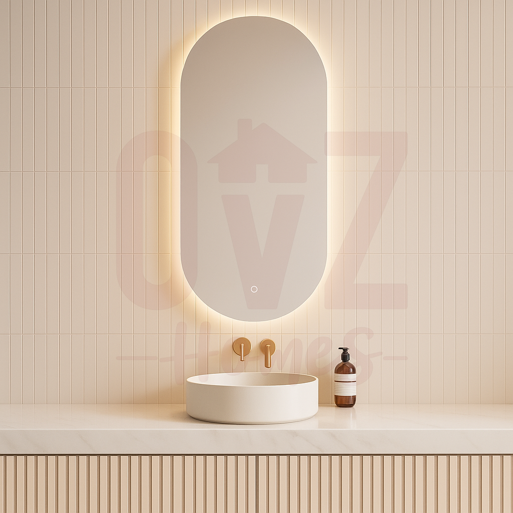 400/450mm Oval Backlit Led Mirror Touch Sensor Switch