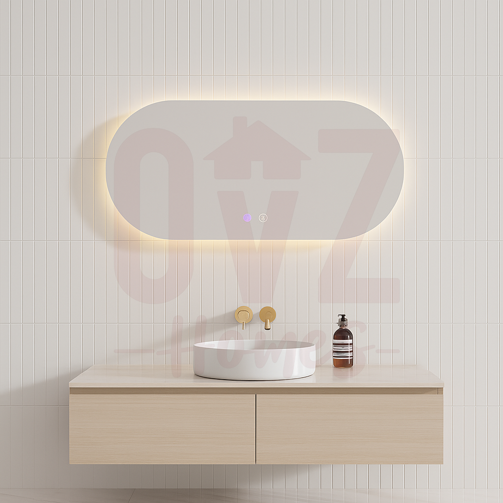 1100/1400mm Oval Backlit LED Mirror Touch Sensor Switch